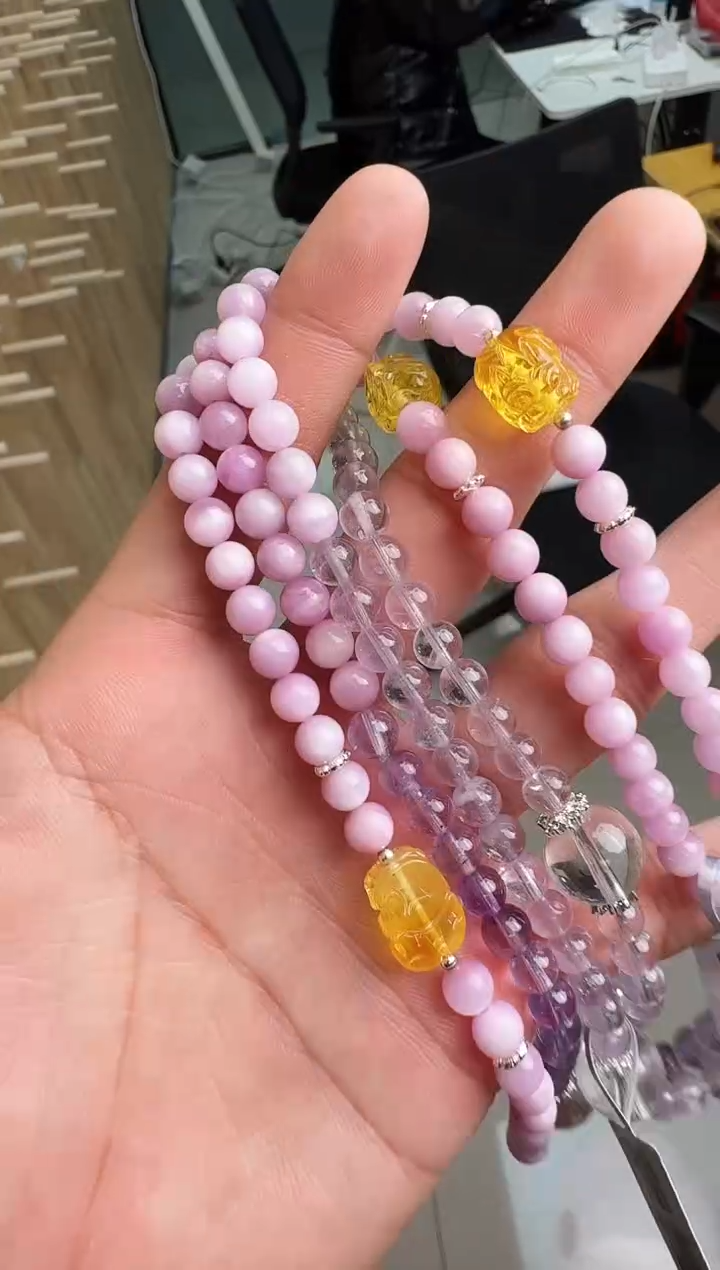 未镶嵌锂辉石手链村0339 约6mm 多样性发一件