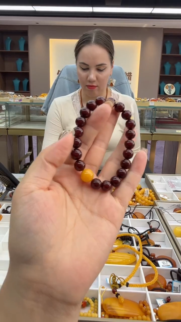 手链琥珀未镶嵌231秒拍号 假一罚三 