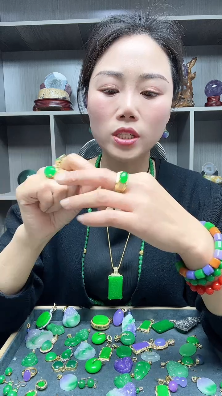 【闪购商品】翡翠戒指14K金镶嵌戒指