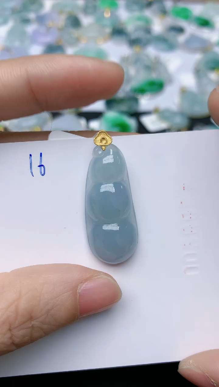 【闪购商品】翡翠颈饰18K金镶嵌天然翡翠A货    