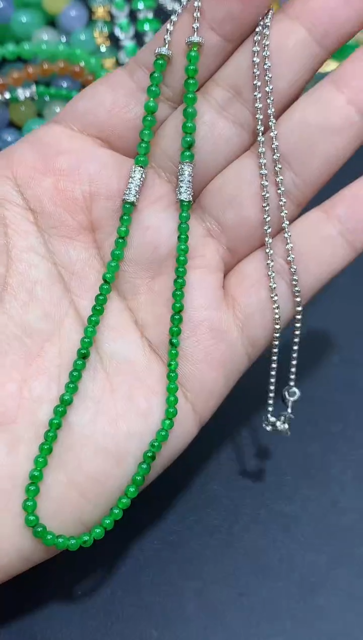 翡翠18K金镶嵌颈饰686-春日珠宝