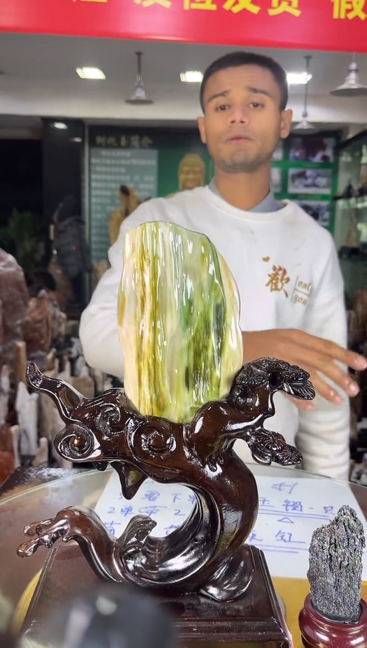 未镶嵌珠宝奇石硅化玉缅甸天然树化玉摆件