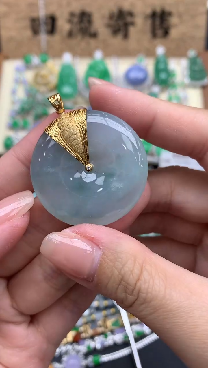 【闪购商品】翡翠颈饰18K金镶嵌325--中国好珍宝