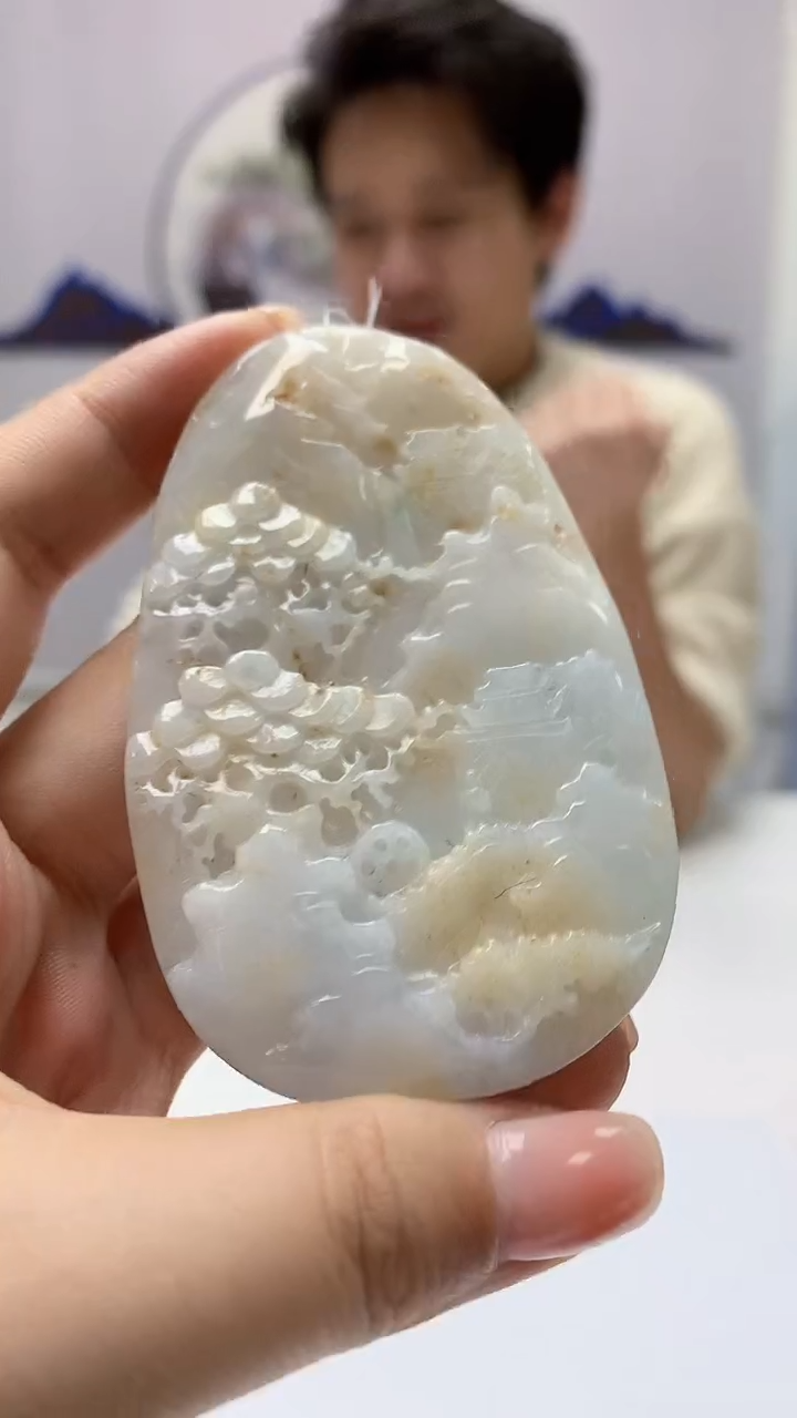 【闪购商品】定制翡翠未镶嵌1502ms-毛货挂件154