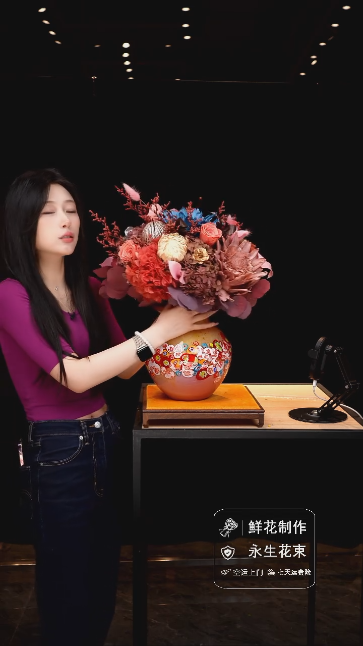 琉璃手工艺品手工花器花束空运包邮送货上门-以图片为准    