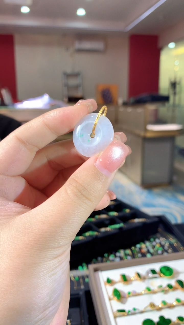 【闪购商品】翡翠18K金镶嵌吊坠(不含链)501zjh时尚