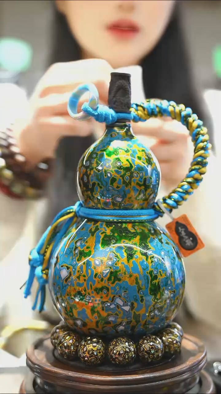 【闪购商品】WU216漆艺酒葫芦不包手串及旋转底座