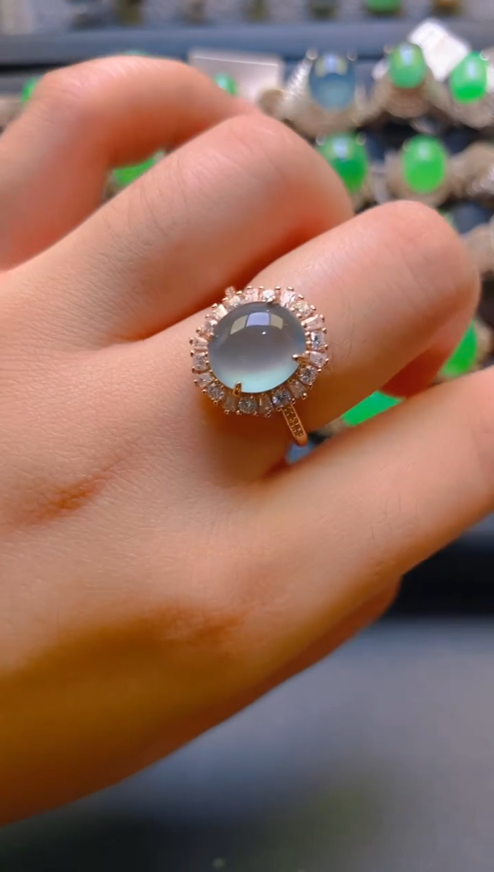 【闪购商品】翡翠耳饰银S925镶嵌天然A货翡翠1