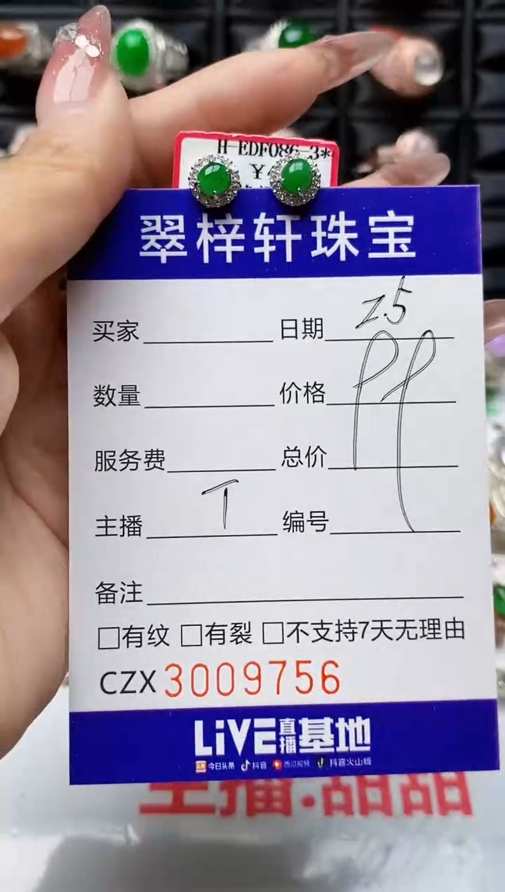 【闪购商品】翡翠戒指银S925镶嵌9756