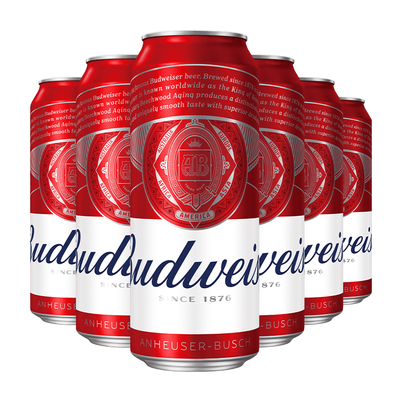 Budweiser百威啤酒经典红罐500ml6听