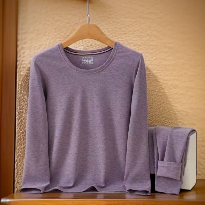 【80028】女士成套秋衣裤莱赛尔弹力舒适打底套装内穿