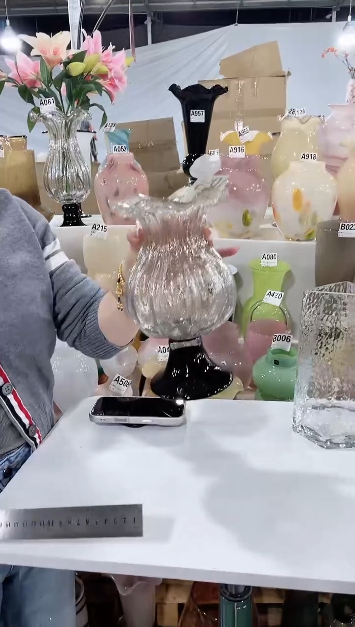 琉璃花瓣口洒金风灯小号