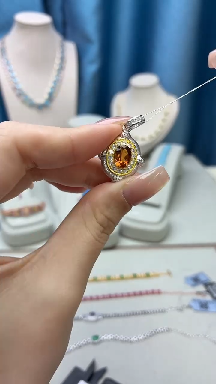 吊坠(不含链)银S925镶嵌黄晶318JH0102产品一个（多样性）