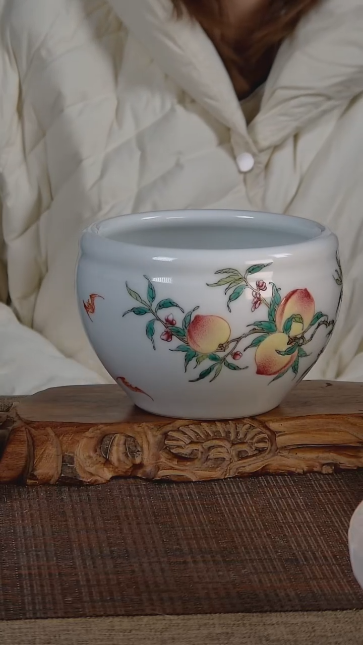 【闪购商品】折葵非器手工手绘寿桃缸