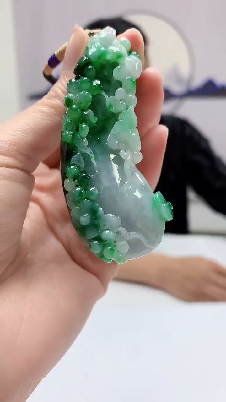 【闪购商品】定制翡翠未镶嵌4969zm-毛货挂件瓜141