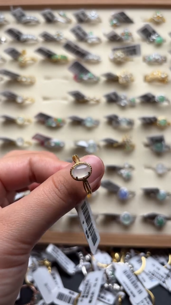 【闪购商品】翡翠戒指银S925镶嵌缅甸A货翡翠S925银镶嵌