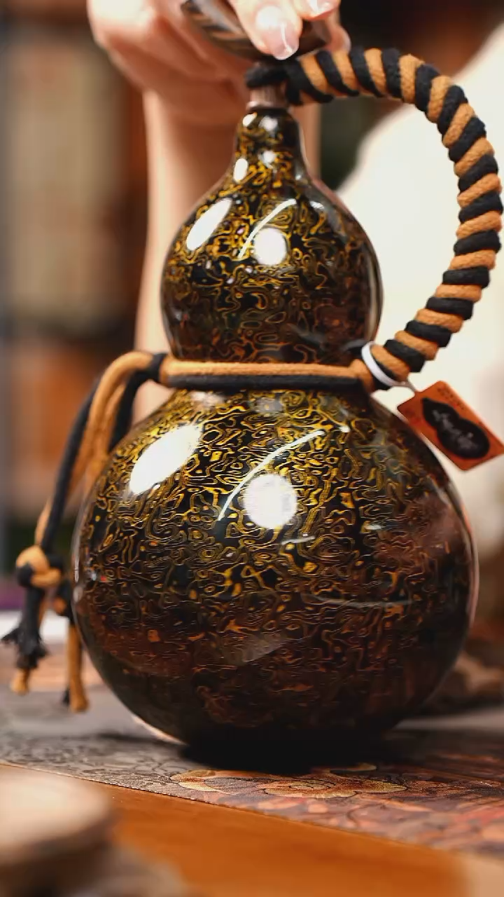 【闪购商品】RU215漆艺酒葫芦不包手串及旋转底座