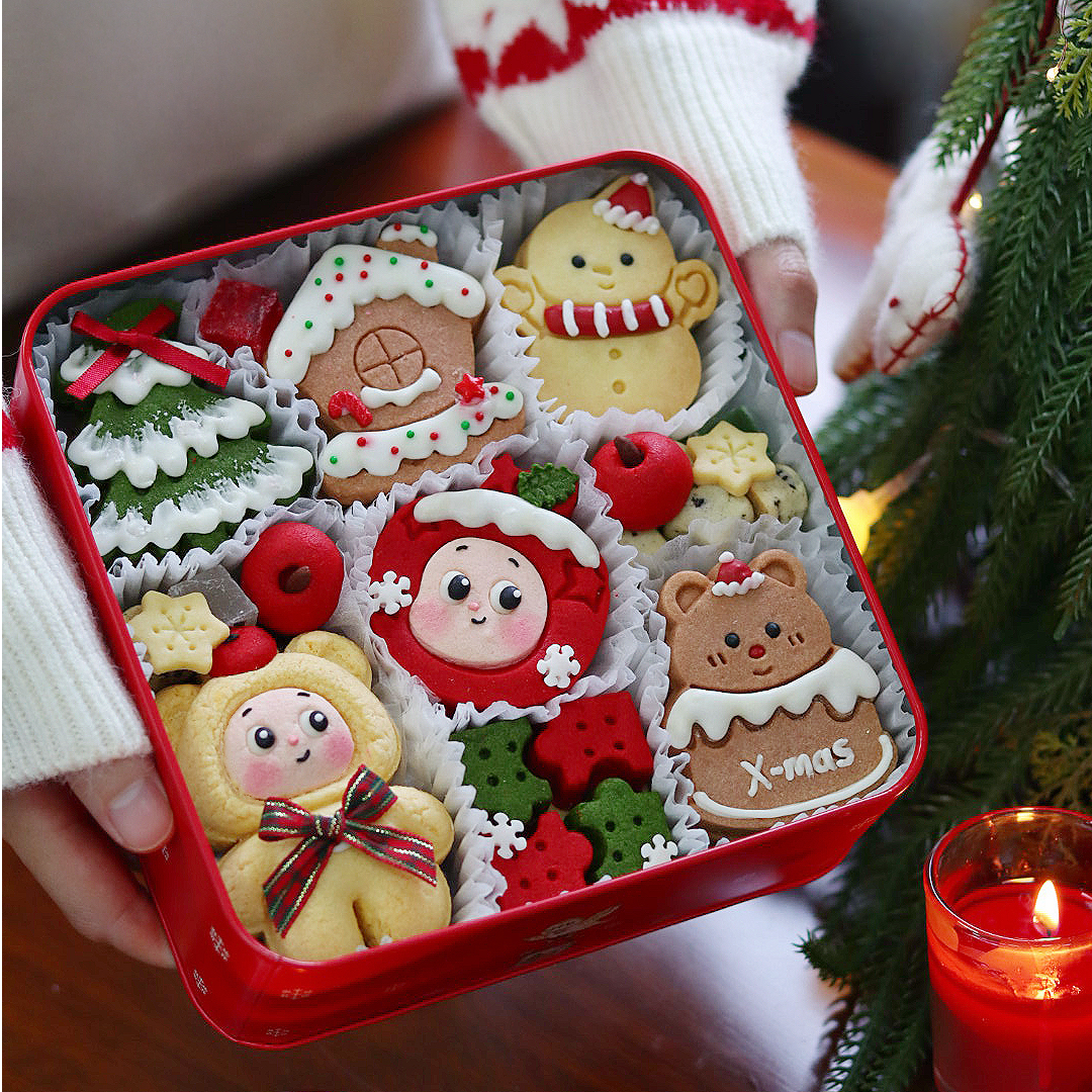 圣诞节曲奇饼干礼盒送女男女朋友儿童生日伴手礼闺蜜下午茶礼物