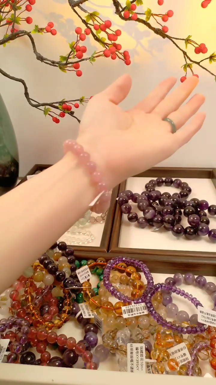 未镶嵌手链水晶芝麻粉