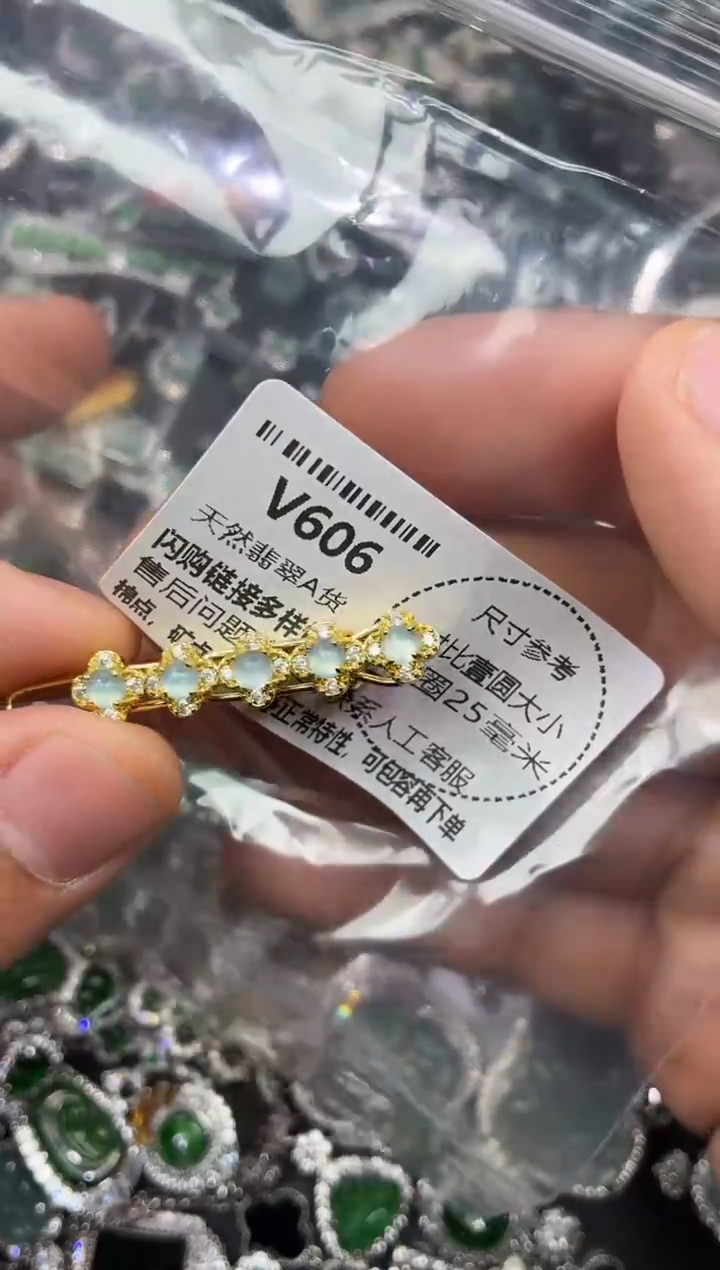 颈饰未镶嵌翡翠V606发夹