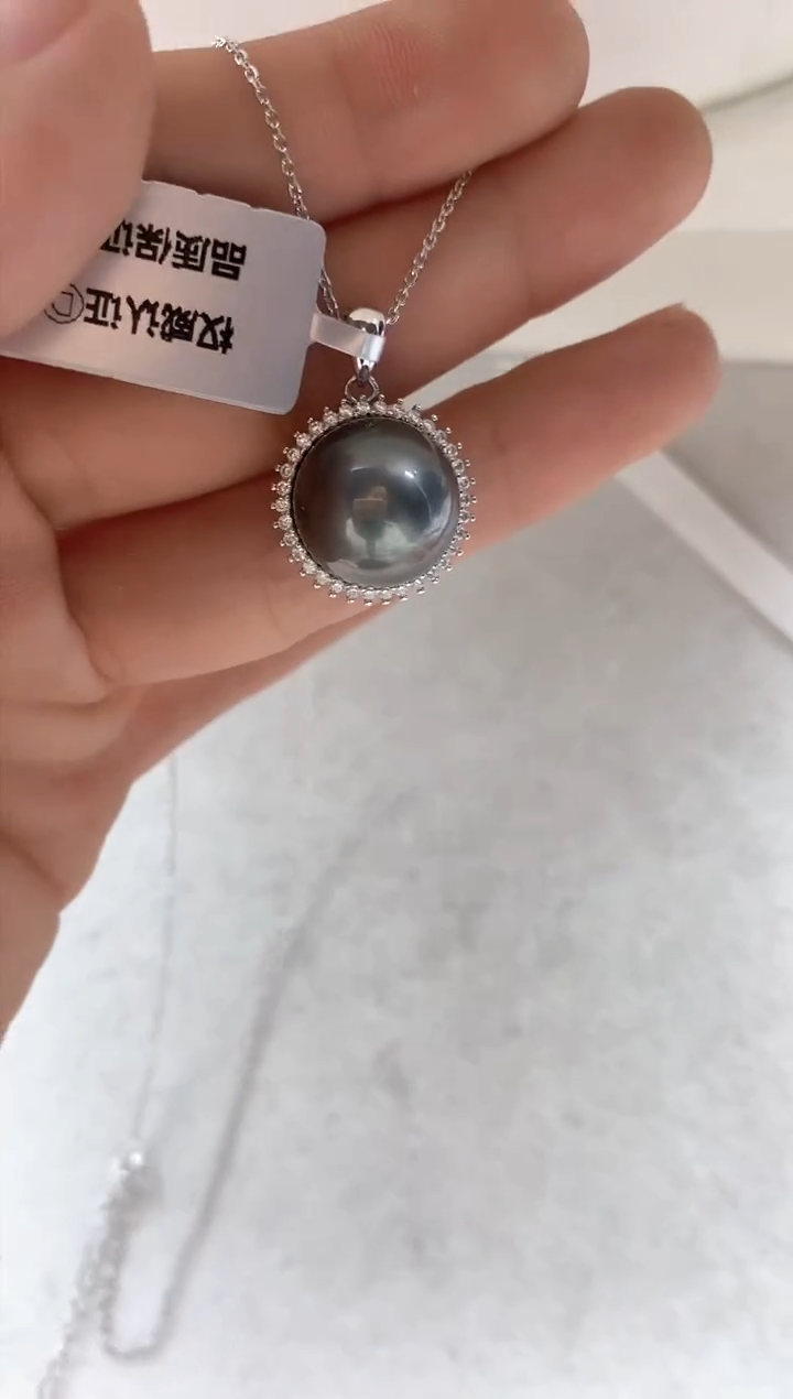 银S925镶嵌套链海水珍珠套链