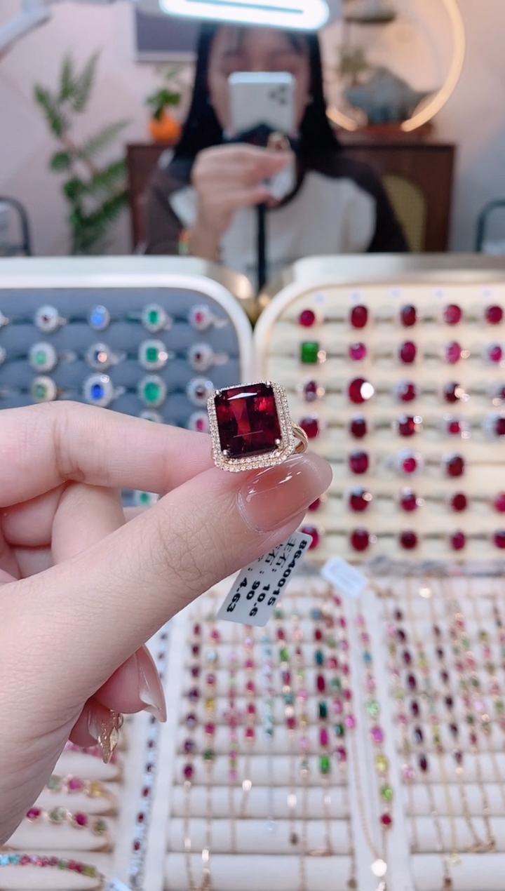 【闪购商品】碧玺18K金戒指18K金镶嵌1