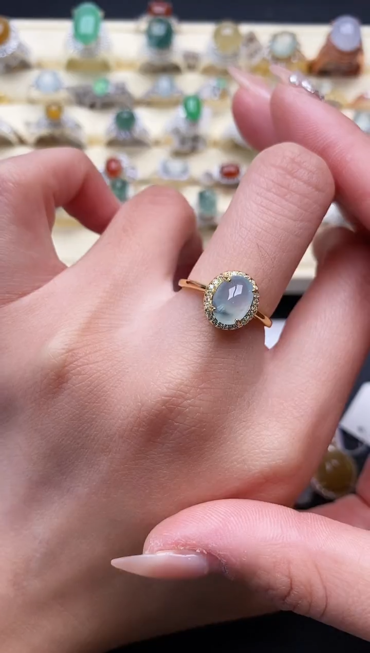 【闪购商品】翡翠戒指银S925镶嵌1111111+1