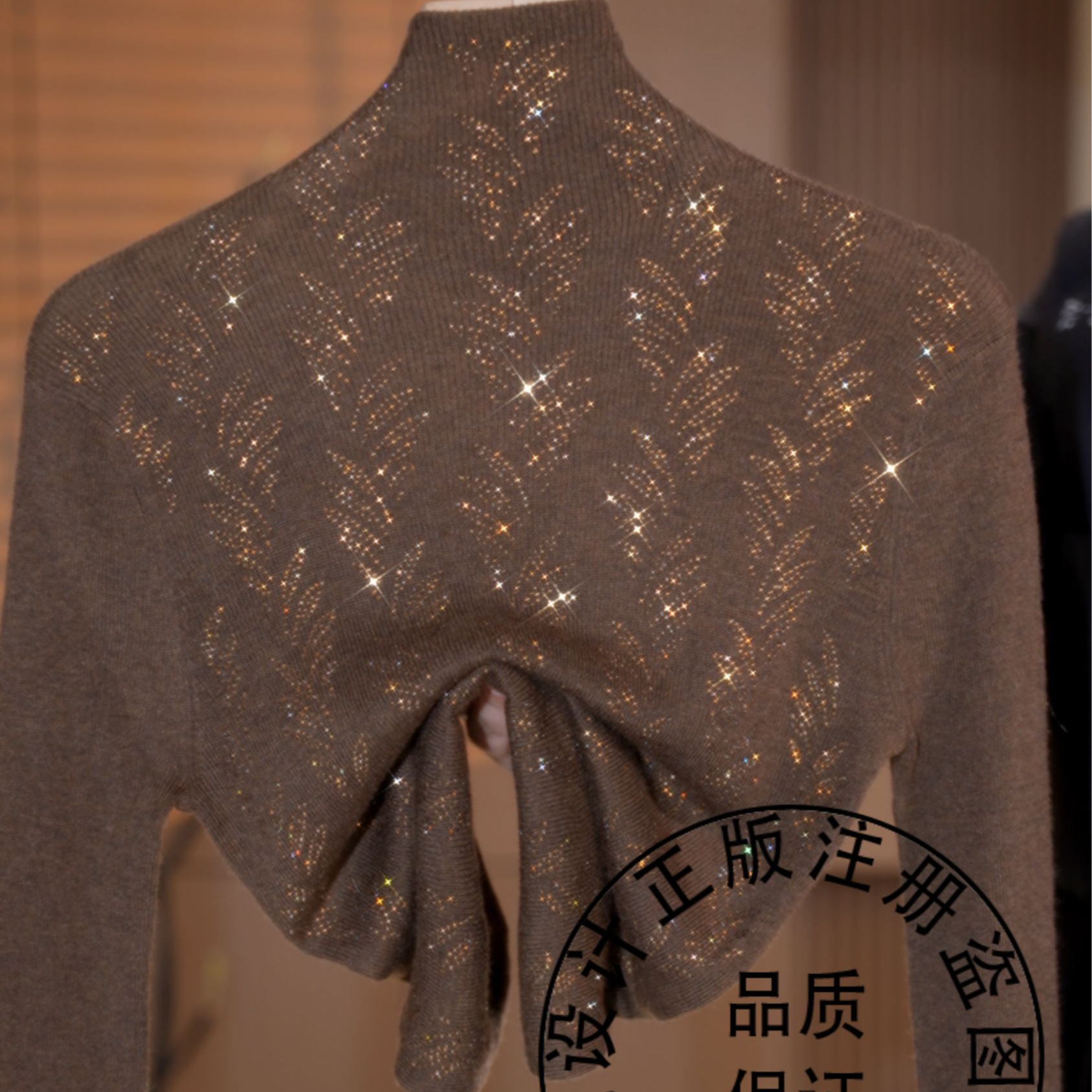 GD1470—2025年秋季新款烫钻高端百搭显瘦高领长袖上衣女（三三）