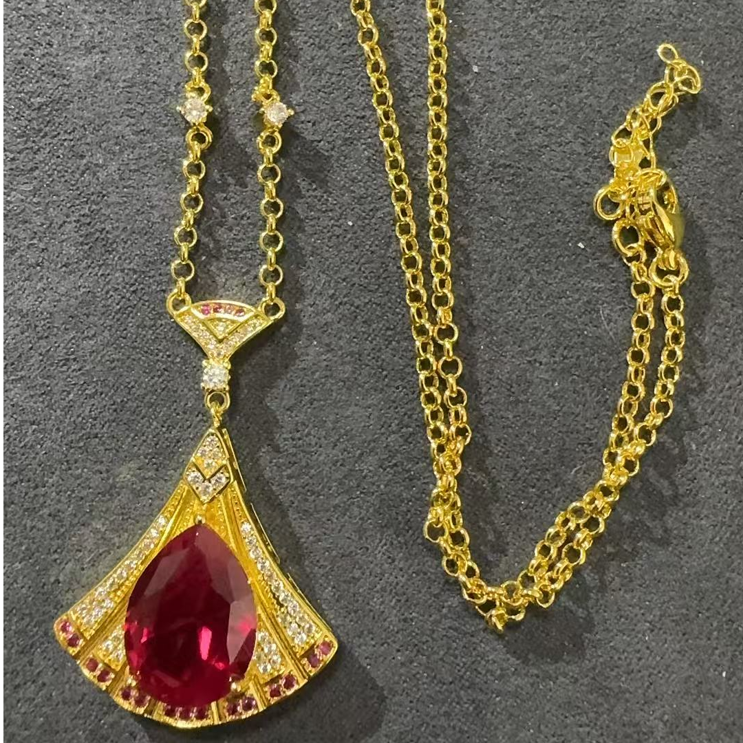 吊坠 福玺甄选红圆黄吊坠8177