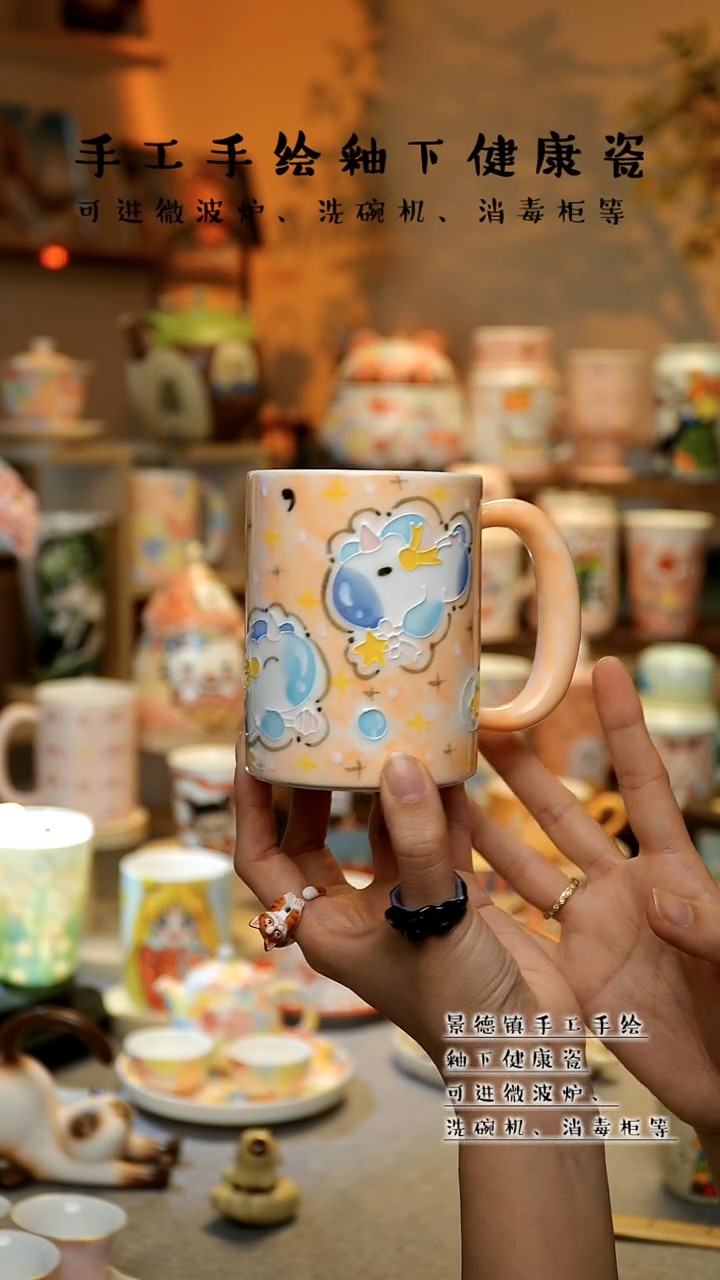 【闪购商品】杯陶瓷景德镇高温釉下彩&A922