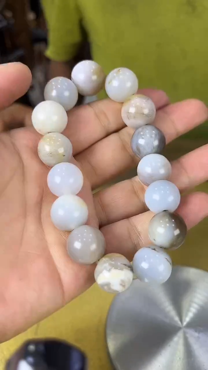 未镶嵌珠宝奇石硅化玉缅甸天然树化玉手串
