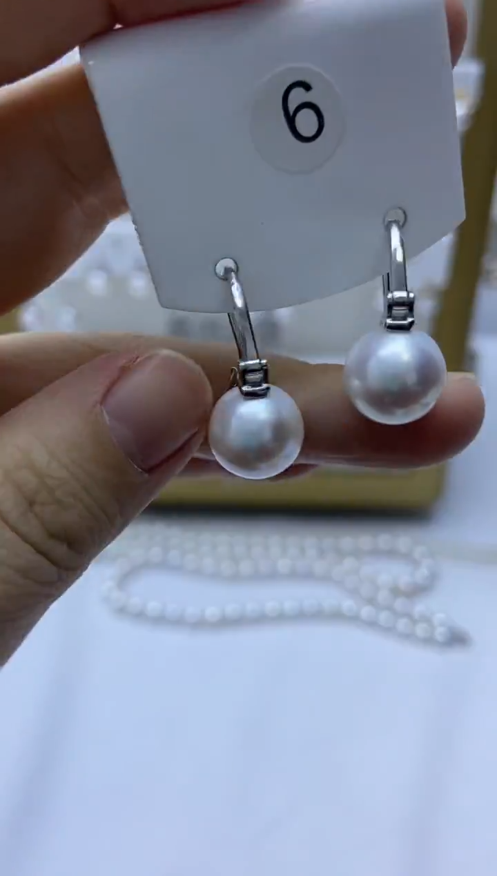 银S925镶嵌耳饰淡水珍珠6