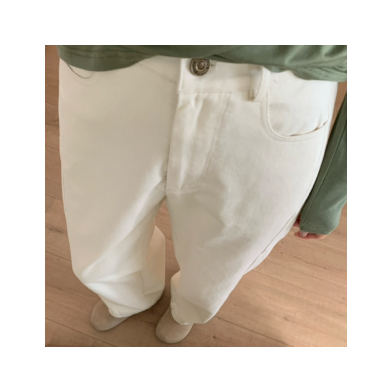 PLUR·PAN100棉柔软密实松紧腰镰刀牛仔裤