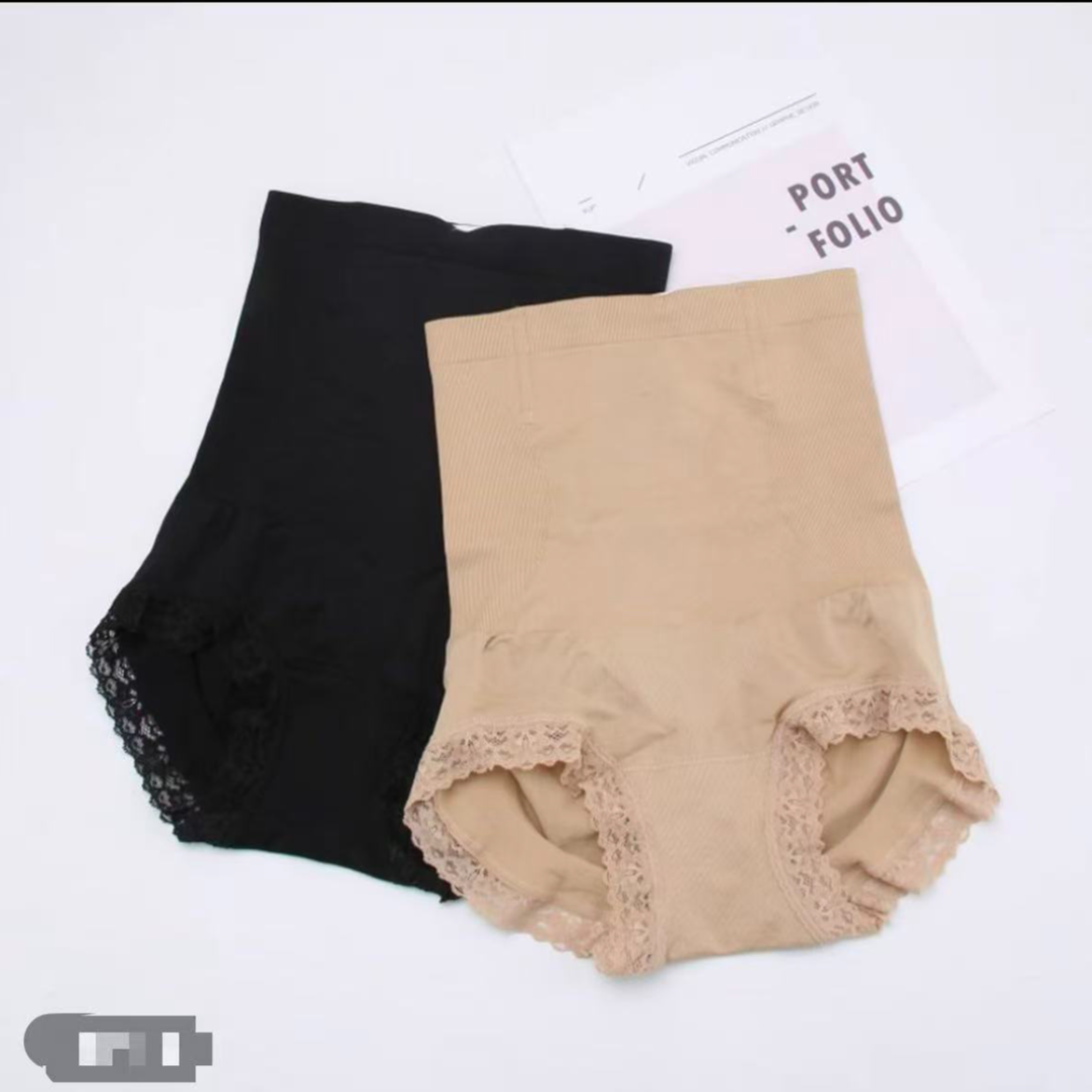 全棉时代暖宫胃能量石提臀高腰塑身裤