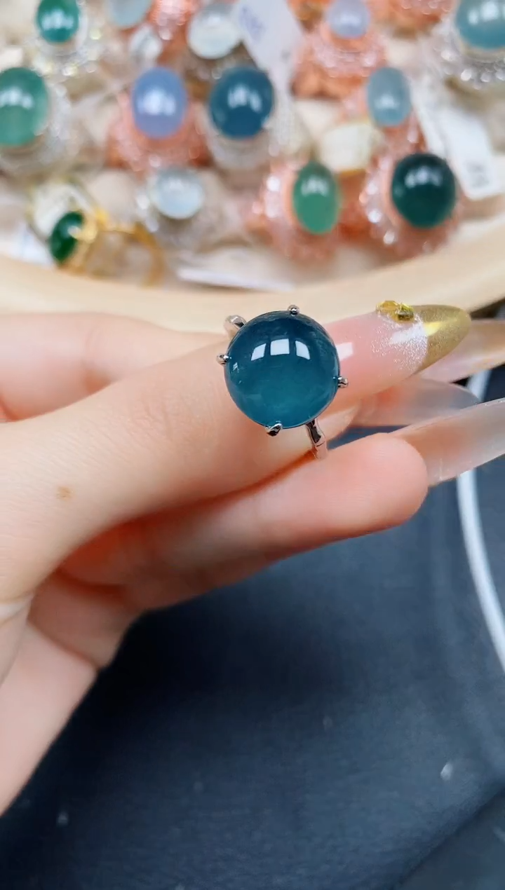 【闪购商品】翡翠戒指银S925镶嵌翡翠