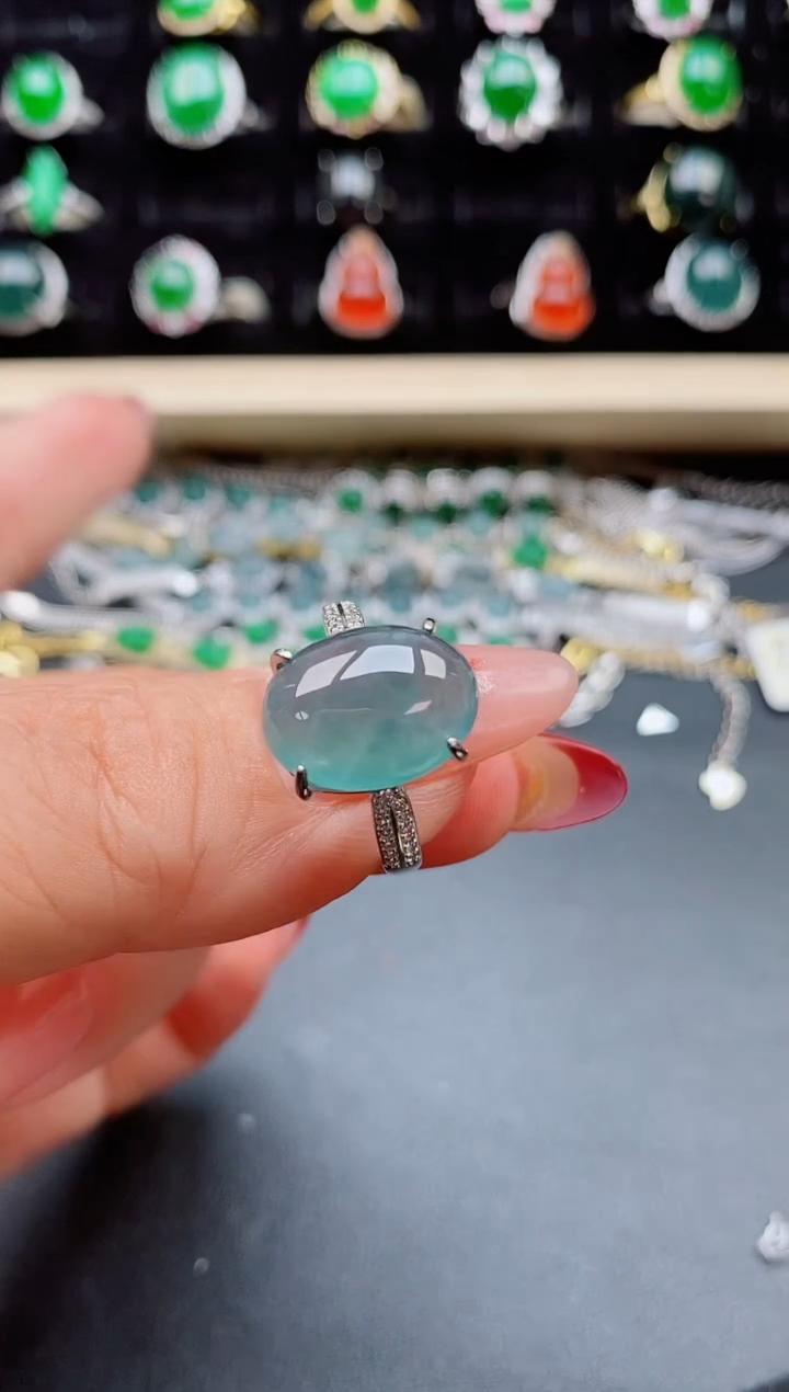 【闪购商品】翡翠戒指银S925镶嵌21321