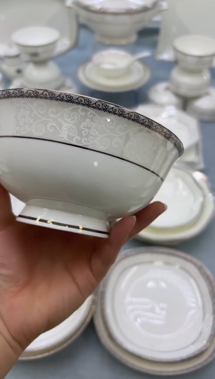 骨瓷玲珑6高10个 