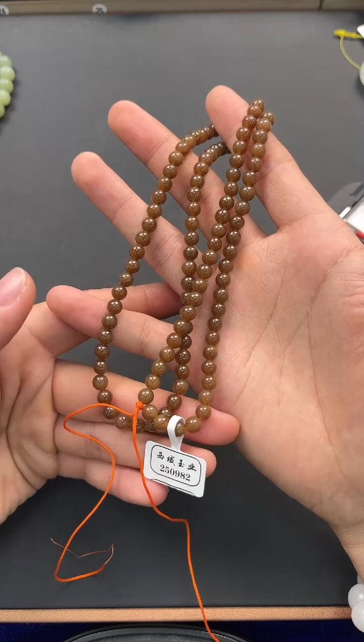 未镶嵌手串和田玉且末金山纯糖108项链卡6微色差