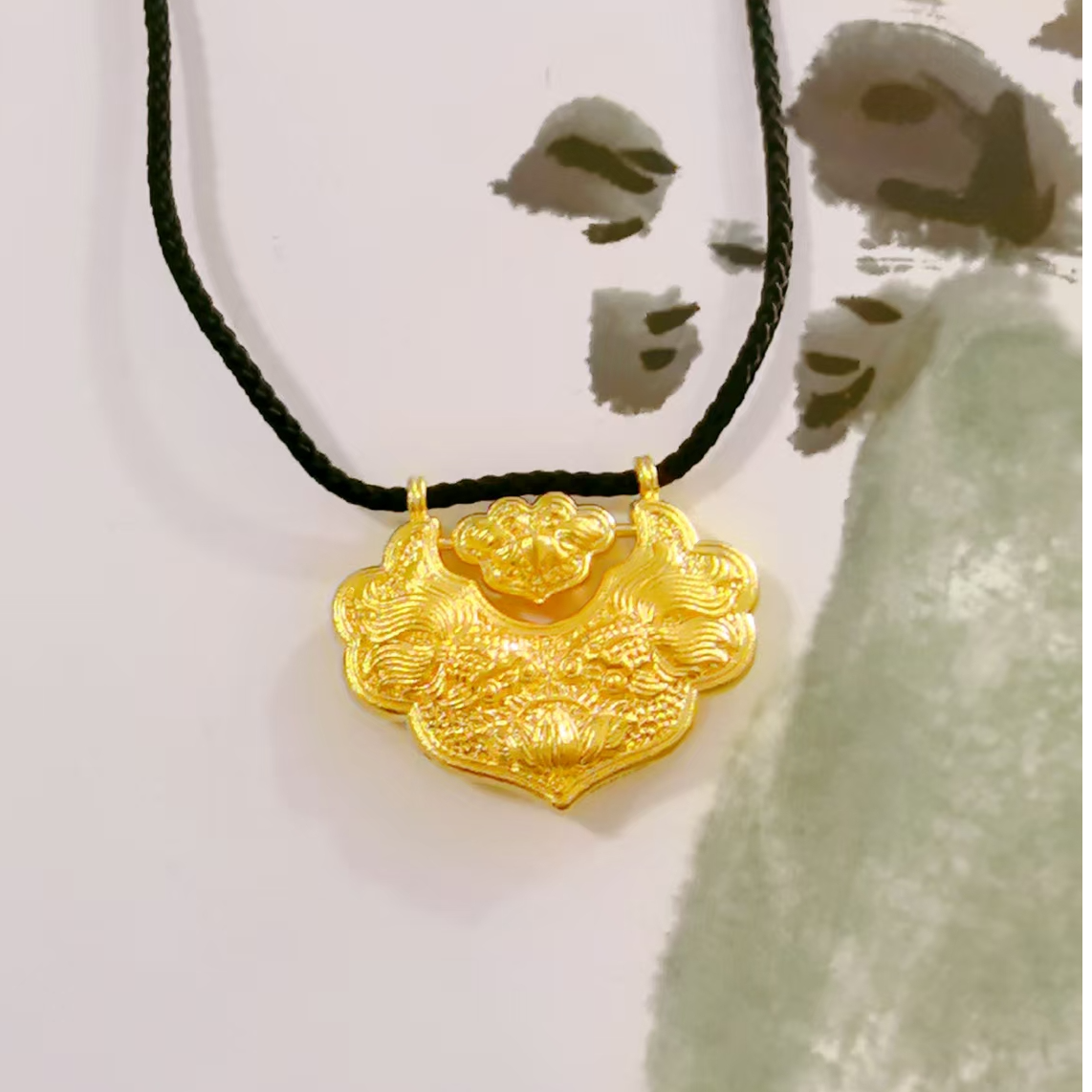 618直降款【赛菲尔万足】999.9足金锦鲤锁精致黄金吊坠手工轻奢