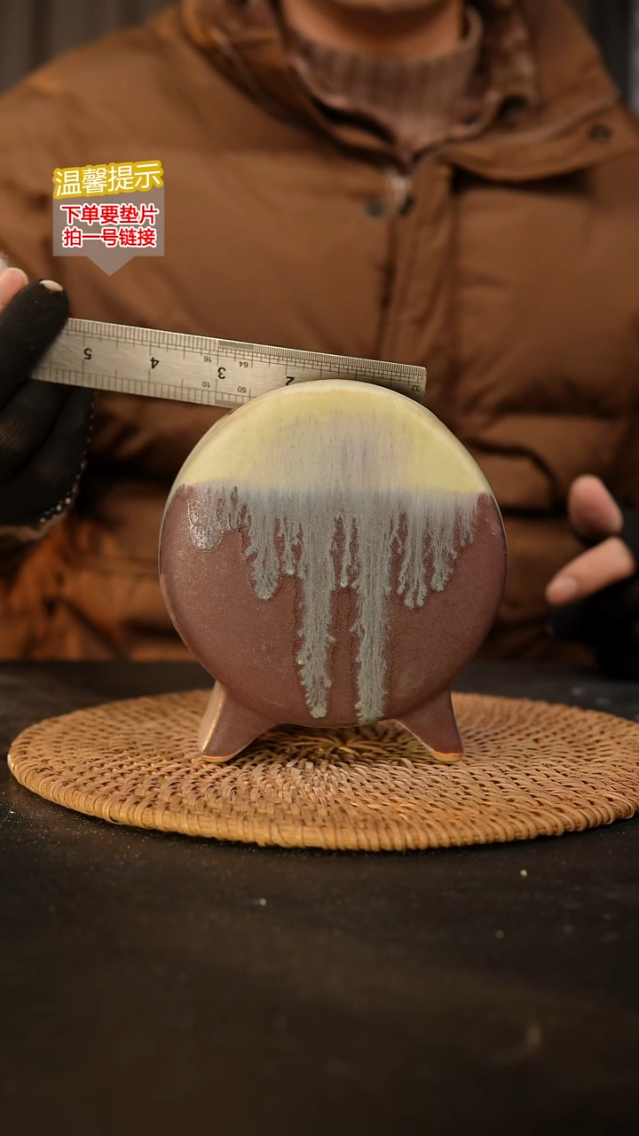 瓷片439鼓盆中号口7*5高14