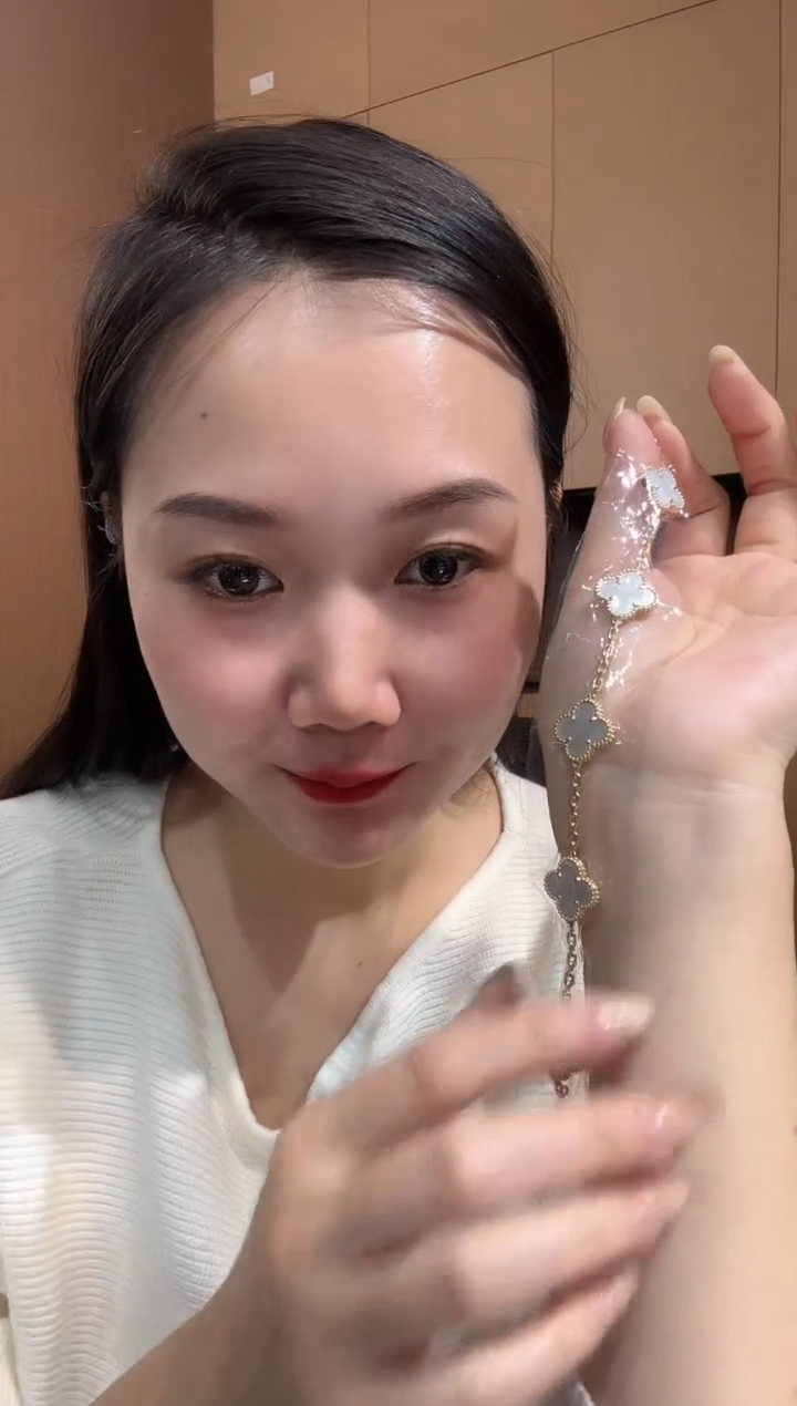 【闪购商品】贝壳（贝母）手链18K金镶嵌 白色k黄，五花手链GHJ 