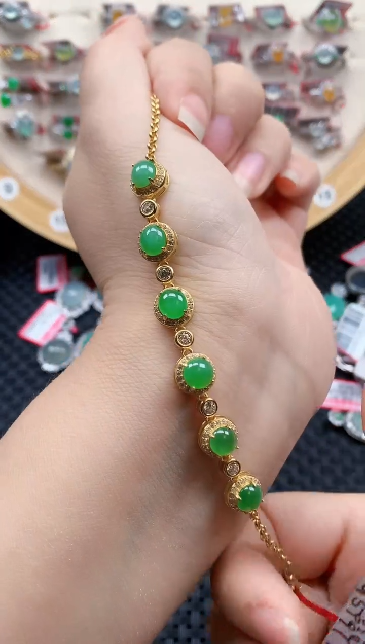 银S925镶嵌戒指翡翠天然A货缅甸翡翠