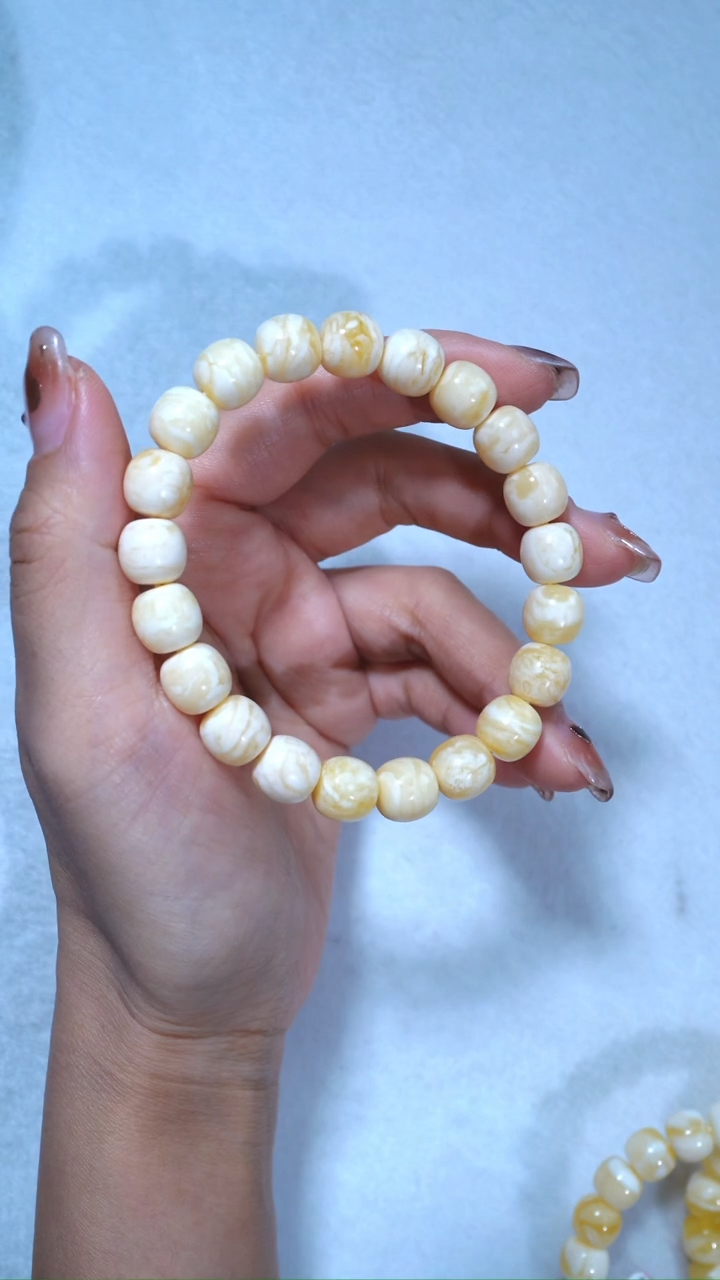 【闪购商品】蜜蜡手链未镶嵌收藏级10mm瓷白浓蜡虎皮妖花超高桩