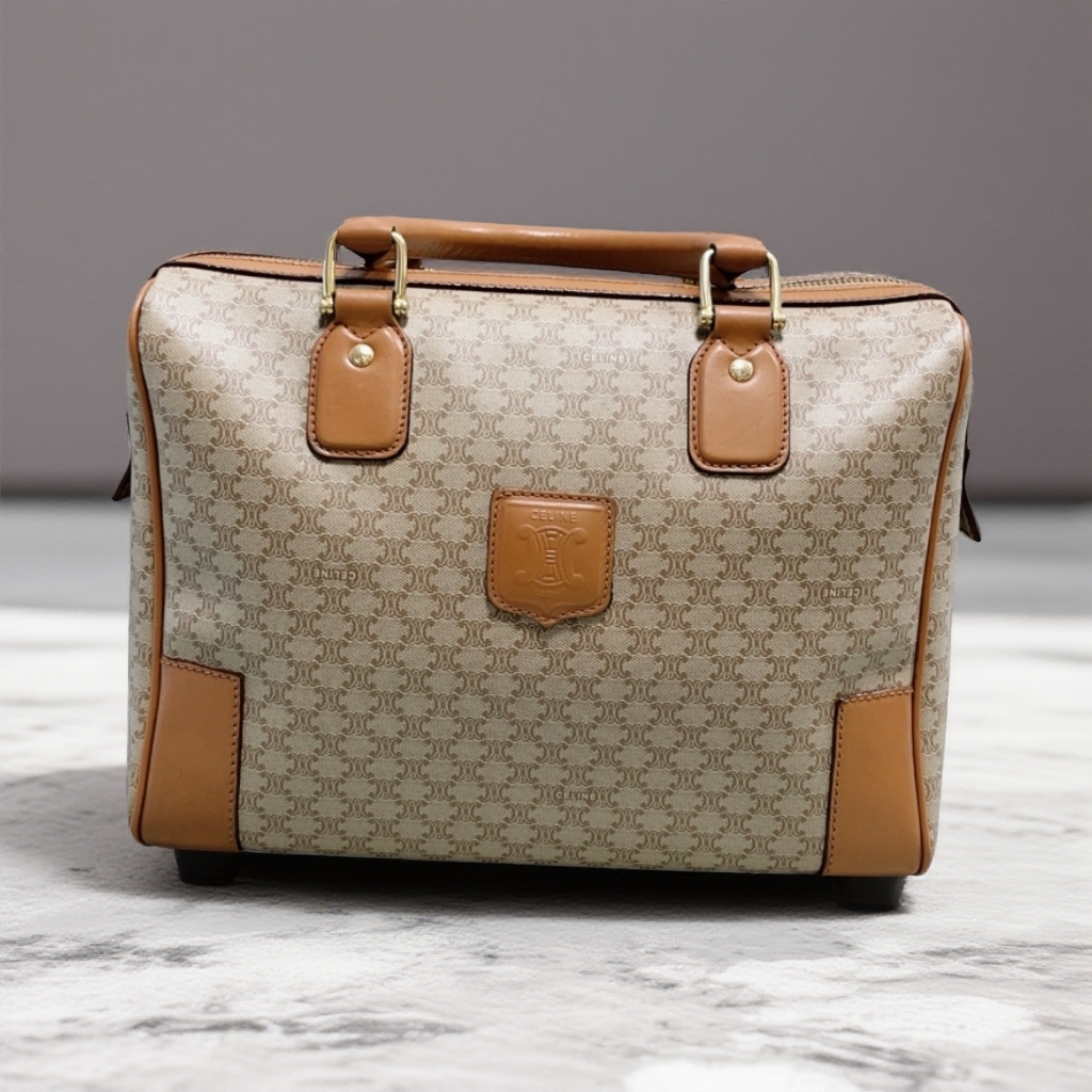 95新 Celine/思琳 浅棕色老花手提包 1831 0696 