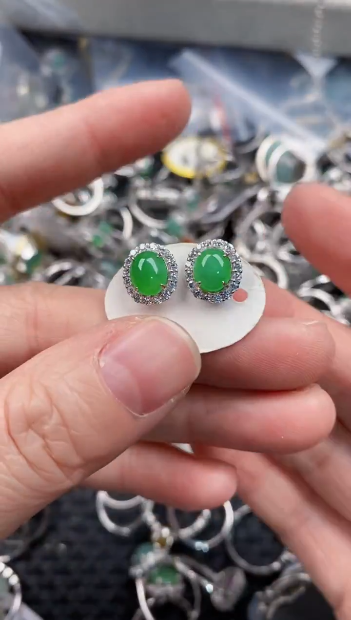 银S925镶嵌戒指翡翠11-11     2