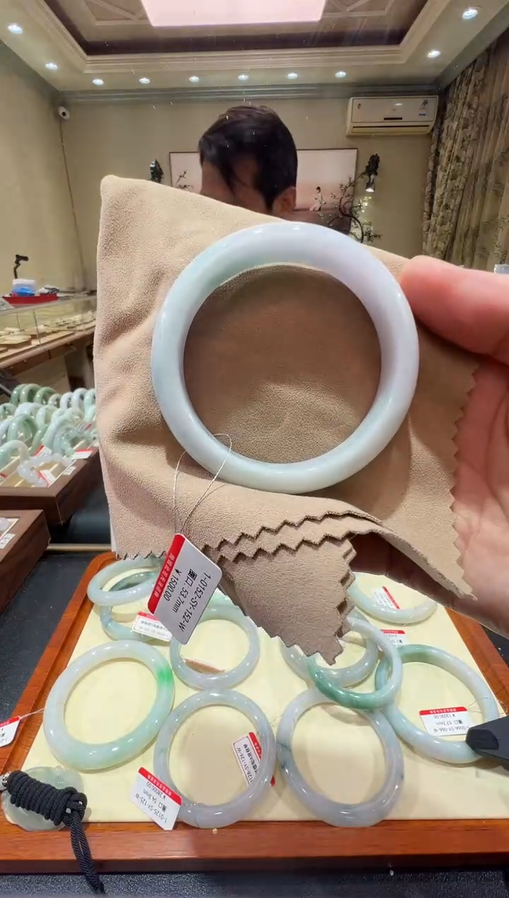 纯天然缅甸A货翡翠手镯53-54mm-152号