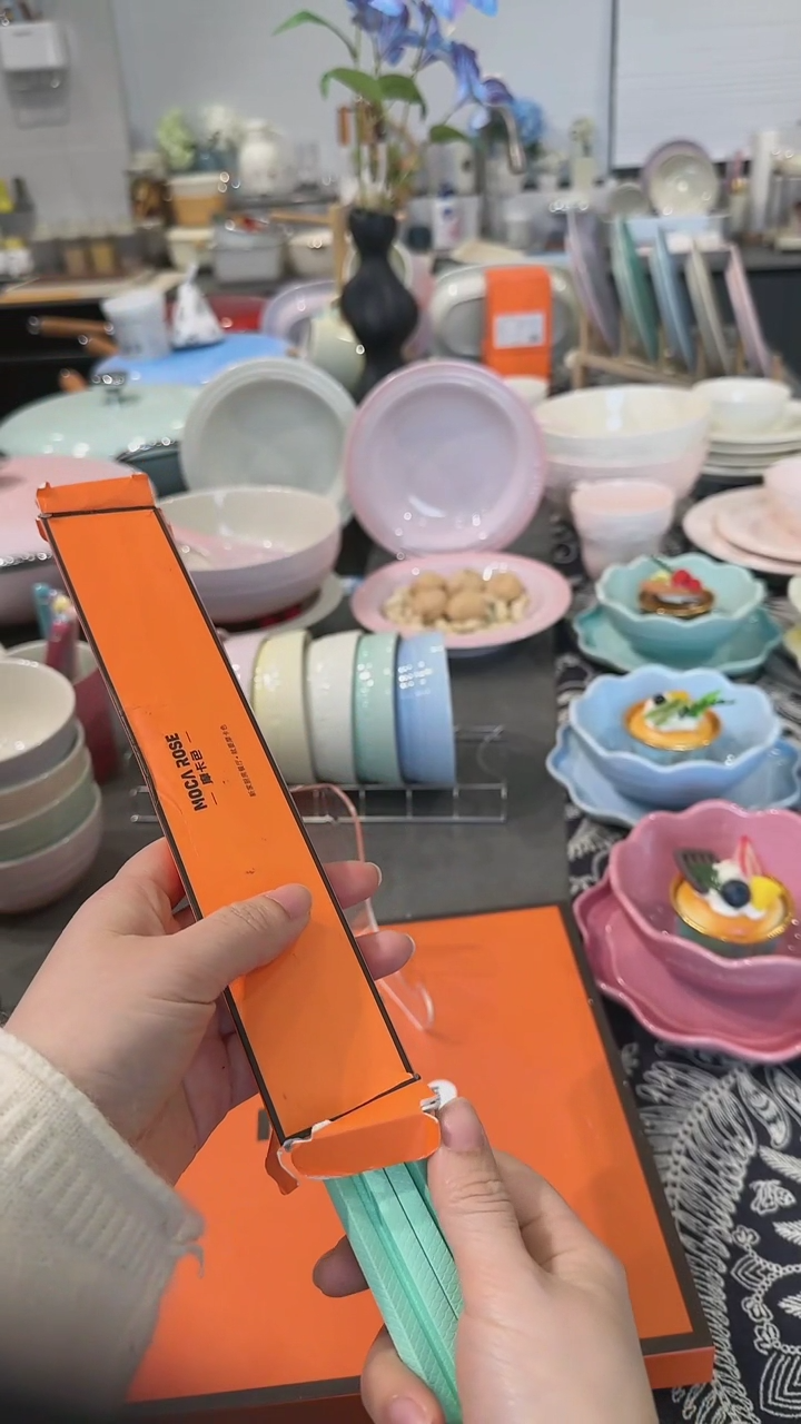 【闪购商品】瓷筷子SPS6双盒装-孔雀青