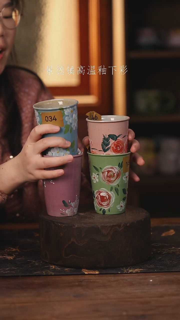 陶瓷景德镇高温釉下手绘陶瓷