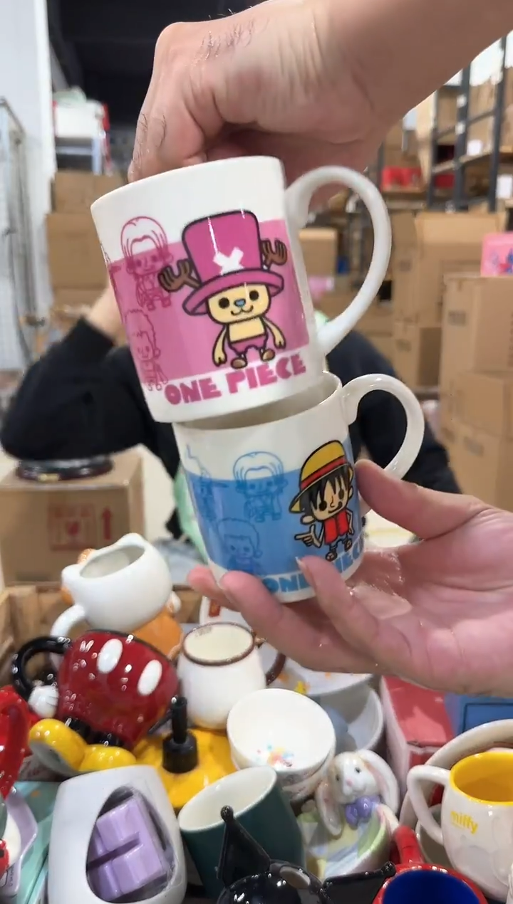 瓷片路飞乔巴水杯2件套