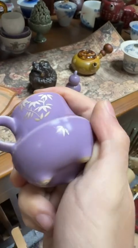 摆件陶茶具茶具茶具紫昆仑杯